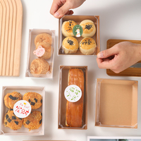 Haut de gamme Offre Spéciale carré Hot Dog Kraft papier alimentaire petit déjeuner pain Sandwich papier boîtes d'emballage avec couvercle en plastique