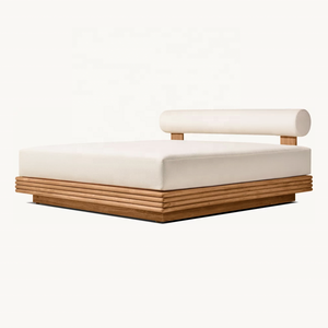 Sassanid Outdoor Indonesian Teak Handcrafted Patio Muebles de jardín Hotel de lujo Muebles de exterior Bondi Solid Teak Daybed - Product Image 1