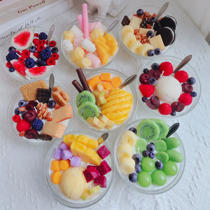 เทียนหอมไอศกรีมโยเกิร์ตผลไม้,ของกำนัลเทียนถั่วเหลืองชามซีเรียลจำลองแฮนด์เมด - Product Image 6