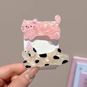 Barrettes à cheveux en acrylique avec motif de chien et de chat de dessin animé, barrettes à cheveux avec charme de fille mignonne, accessoires pour cheveux - Product Image 3