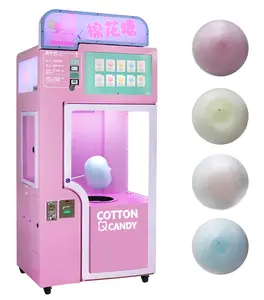 Smart Automatic Cotton candy making machine flower shape cotton vending machine custom candy sweet vending business