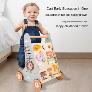 Multiple Learning Activities Center Develops Motor Skills for Infant to Toddler Montessori Wooden Baby Walker - Product Image 5
