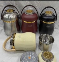 Draagbare 3,8L thermische kookpot van roestvrij staal, vacuümstoofpot met grote capaciteit, geïsoleerde voedselwarmer voor buitenpicknick en kamperen
