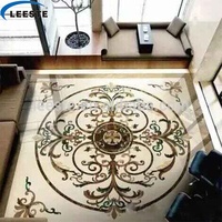 Prix bas, marbre, jet d'eau, pierre, jet d'eau, médaillon, tapis, carrelage blanc pour sol