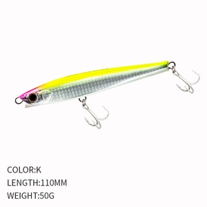 <span class=keywords><strong>Leurre</strong></span> de pêche coulant 110 mm 50 g, type crayon, pour lancer longue distance, jerkbait, jigging lourd avec hameçons triples, logo OEM, vente en gros - Product Image 6