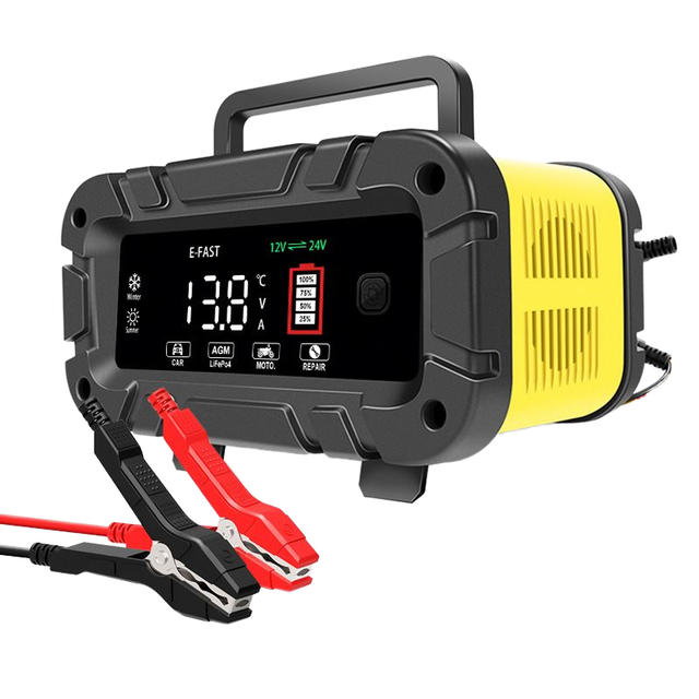 New Professional 12V 24V Battery Charger 12V 24V Intelligent Fully Automatic Battery Charger for Cars Boats Lifepo4 & Lead Acid