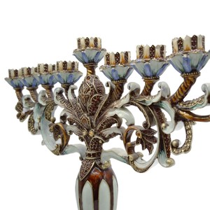 <span class=keywords><strong>Candelabro</strong></span> Metálico <span class=keywords><strong>Judío</strong></span> de Nueve <span class=keywords><strong>Brazos</strong></span>, Portavelas Creativo, Adorno Religioso para Templo, Artículo Navideño, Modelo Chino - Product Image 5