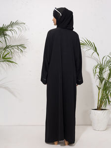 Nuevo Vestido Musulmán Abaya Hijab de Poliéster Informal para Mujer, Bordado, Kimono Eid, Manga Larga, Holgado, Estilo Árabe Dubai, Superventas - Product Image 3