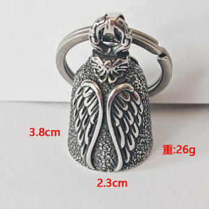Glück auf der Straße Motorrad Bell Schlüssel anhänger Katholisch Guadalupe Kruzifix St Cross Angel Wings Jungfrau Maria Guardian Bell Schlüssel bund - Product Image 5