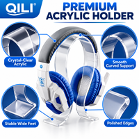 Support de Présentation pour Écouteurs et Casques Audio en Acrylique Transparent à Trois Niveaux, Modèle sur Pied, Idéal pour Magasin - Vente Flash