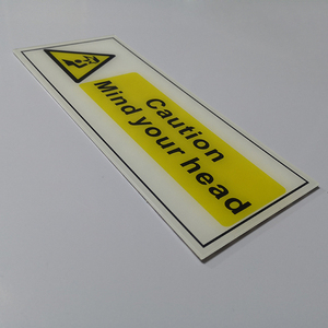 Personalizado bajo <span class=keywords><strong>de</strong></span> ver tu cabeza autoadhesivo acrílico aviso precaución <span class=keywords><strong>de</strong></span> señal <span class=keywords><strong>de</strong></span> advertencia - Product Image 2