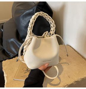 Korean style soft leather bucket bag women's casual and versatile shoulder crossbody bag, new trendy women's bag. - Product Image 5