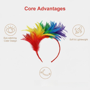 Serre-tête créatif européen et américain en plumes, chapeau <span class=keywords><strong>de</strong></span> mariée coloré en plumes, accessoire <span class=keywords><strong>de</strong></span> cheveux pour séance photo <span class=keywords><strong>de</strong></span> fête d'Halloween - Product Image 3
