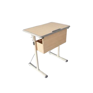 Escritorio Escolar de Diseño Moderno, Mesa para Estudiantes con Marco de Metal y MDF, Borde de Silicona de Seguridad, Muebles para Aula y Hotel - Product Image 1