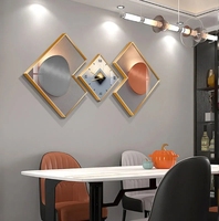 Restaurant Décoration Peinture avec Horloge Murale Creative Tenture Murale Peinture Moderne Simple Table À Manger Murale