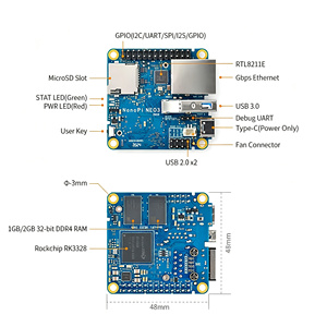 Mini placa de desarrollo HT NanoPi NEO3 RK3328, puerto Ethernet Gigabit, memoria de 1GB/2GB, OpenWrt/LEDE, envío directo - Product Image 4