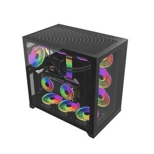Boîtier PC de jeu ATX Mid Tower en alliage d'aluminium noir avec refroidissement par eau 360° et verre trempé - Product Image 4