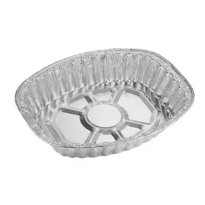 46x36x8.5cm 7.3L grande casserole de dinde ovale extra profonde jetable en aluminium casserole en étain plateau de service en étain remerciant donner jour OV46368F