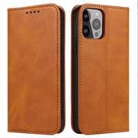 Étui de téléphone en cuir PU écologique antichoc avec recharge sans fil pour 17 Pro Max, porte-cartes magnétique, design fin