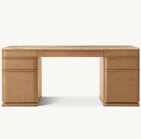 Bureau de direction de luxe en marbre couleur personnalisée, mobilier de bureau, bureau en bois massif de chêne pour la maison