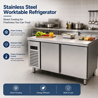 Table de travail réfrigérée en acier inoxydable à refroidissement direct sous comptoir avec contrôle numérique de la température – Vente en gros usine