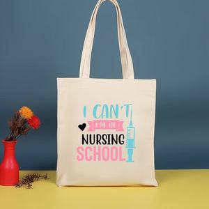 Sac fourre-tout en toile pour femme, sac à main en coton, avec inscription « Nurse Life », « Anatomy Blessed Strong », « Funny Nursing Nurse Heart Gifts », pour infirmières - Product Image 3