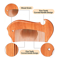 Peigne à cheveux en bois de poirier sculpté à la main, dents lisses et arrondies, antistatique, portable, peigne en bois de poche pour la maison, les voyages et l'entretien quotidien des cheveux