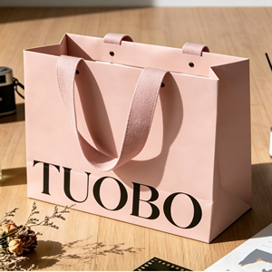 Sacs en papier kraft brun personnalisés avec logo, pour emballages cadeaux, restauration rapide, à emporter, avec poignée - Product Image 3