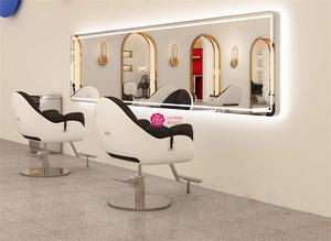 Espejo <span class=keywords><strong>de</strong></span> <span class=keywords><strong>Pared</strong></span> <span class=keywords><strong>para</strong></span> Salón <span class=keywords><strong>de</strong></span> Belleza y Barbería, Diseño Moderno <span class=keywords><strong>de</strong></span> Acero Inoxidable y Vidrio, Fabricado en China, el Mejor - Product Image 4