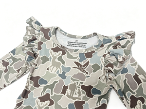 Robe-bodysuit OEM <span class=keywords><strong>en</strong></span> bambou biologique pour bébés filles, avec fermeture <span class=keywords><strong>à</strong></span> boutons-pression, jupe unie respirante et manches <span class=keywords><strong>à</strong></span> volants, style mignon et tourbillonnant - Product Image 4