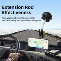 Support de téléphone universel flexible pour voiture, rotatif à 360 degrés, hauteur réglable, ventouse compatible, supports magnétiques pour téléphones portables