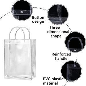 Customized Logo clear <b>Plastic</b> Transparent Pvc Shopping Makeup Cosmetic Bag Pvc <b>Tote</b> Gifts Bag for Gift and Promotional - Product Image 2