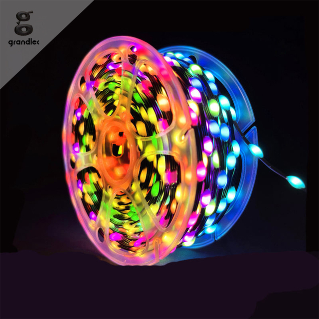 Indoor Outdoor Decoration Lighting Solar Powered Smart LED Strip Lights Rubber Wire RGB String Light