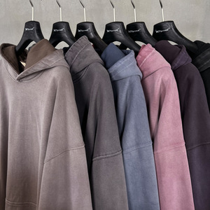 <span class=keywords><strong>Felpe</strong></span> con Cappuccio da Uomo in Cotone 480gsm Oversize con Tasca, <span class=keywords><strong>Stile</strong></span> <span class=keywords><strong>Vintage</strong></span> Distressed con Effetto Lavato e Tecniche di Lavaggio Pesante - Product Image 3