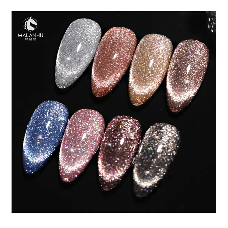 2022 nuovo prodotto riflettente Glitter Disco Cat Eye Gel magnetico lampeggiante Disco Gel Polish Soak Off Gel UV per unghie