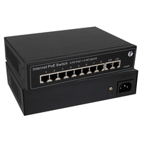 Conmutadores PoE VCOM de 8 Puertos, 2 GE Uplink, 1000M Gigabit, 10Gbps, Conmutador de Red No Administrado para Controlar Cámaras CCTV