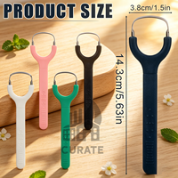 Grattoir à langue coloré, nettoyeur de langue portable avec poignée ergonomique, grattoir à langue en acier inoxydable et en plastique pour adultes et enfants