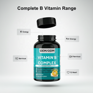 Cápsulas de Vitamina <span class=keywords><strong>B</strong></span> Compleja <span class=keywords><strong>para</strong></span> Adultos al por Mayor, 60 Cápsulas/Botella |   Suplemento <span class=keywords><strong>para</strong></span> la Salud Ósea B1-B12, 2 Cápsulas por Porción - Product Image 3