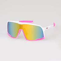 Gafas de Sol Deportivas Unisex de Alta Calidad OEM, Protección UV400, Diseño Cuadrado de Montura Completa, Colores Blanco, Gris y Rosa, Embalaje Personalizado, China