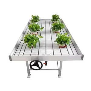 Factory Wholesale 4x8 Greenhouse Nursery Plant Growing Trays Rolling Bench Grow Table Ebb Flow System Grow Rack