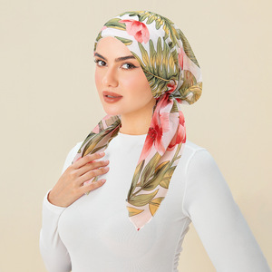 Hijabs imprimés tendance, turbans, bonnets, foulards longs, chapeaux hijab élastiques, bonnets <span class=keywords><strong>chimio</strong></span> respirants <span class=keywords><strong>pour</strong></span> femmes et filles - Product Image 1