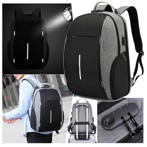 Оптовые продажи анти-кражи водонепроницаемый мешок-Водонепроницаемый рюкзак для ноутбука с защитой от кражи, вместительный школьный портфель с USB-портом для зарядки