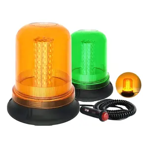 Ambre 80pcs LEDs lumière stroboscopique 12V 24V toit clignotant rotatif voyant d'avertissement avec magnétique pour camions véhicules