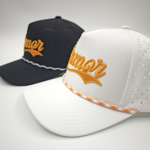 Casquette de golf imperméable performante à 5 panneaux, ajustable, personnalisable, avec logo brodé, motif léopard, en tissu polyester/coton, vente en gros - Product Image 6