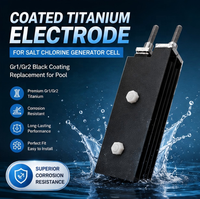 Électrodes en titane revêtues Gr1/Gr2 avec revêtement noir pour piscines – Cellules d'électrolyse au sel de remplacement pour la chloration – Pliage et découpe