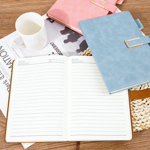 Muestra gratis A6 planificador diario páginas interiores personalizadas página en blanco cuaderno de cuero Pu con portalápices - Product Image 4