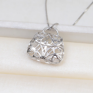 Pendentif carré en argent S925, collier pour femme, perle non perforée de 6-7 mm, support vide pour accessoires de bijoux DIY, bagues tendance - Product Image 2