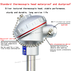 WZP-330 PT100 bạch kim thermistor với di chuyển mặt bích k-loại cảm biến nhiệt độ thăm dò, đường kính 16*300 mét - Product Image 3