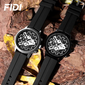Montre chronographe à quartz pour homme FIDI, sport, multifonction, bracelet en silicone, étanche, montre-bracelet décontractée pour affaires - Product Image 2