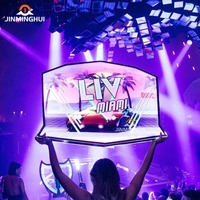 Panneau d'affichage LED rechargeable de haute qualité, panneau d'affichage, Glorifier, forme pentagramme de taille de logo personnalisé pour la publicité en boîte de nuit